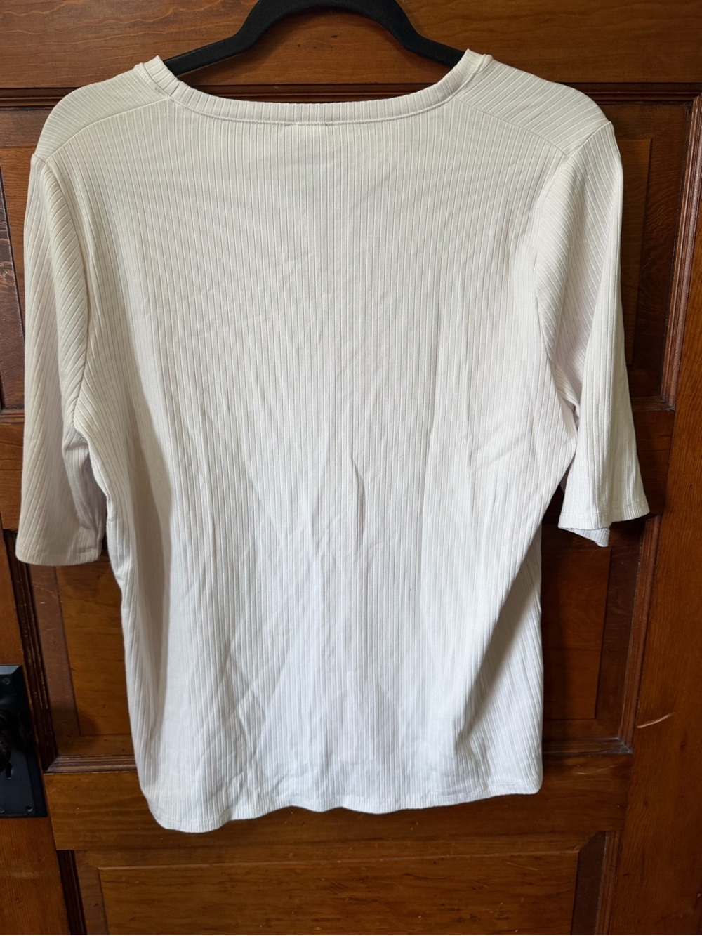 Splendid Ribbed Short Sleeve Top - Cream - Picture 3 of 4